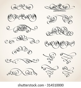 Ilustração vetorial de elementos decorativos do vintage sobre fundo branco