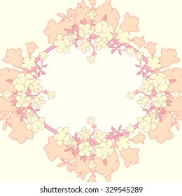 vector illustration of Decorative vintage frame pastel pink colors