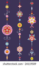 Vector Illustration of Decorative Wind Chimes with authentic ornament design