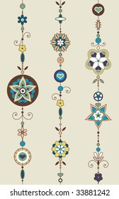 Vector Illustration of Decorative Wind Chimes with authentic ornament design