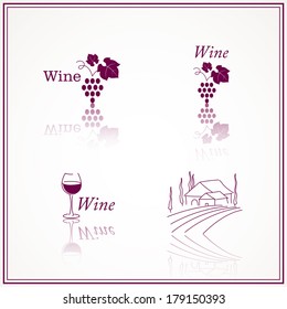 Vector Illustration of Decorative Wine Designs