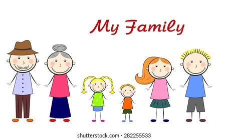 
the vector illustration dedicated to the friendly family.