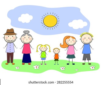 the vector illustration dedicated to the friendly family.