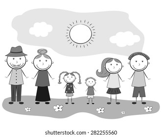 the vector illustration dedicated to the friendly family.