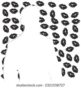 Vector illustration dedicated to the theme of Kissing