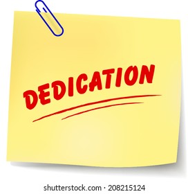 Vector illustration of dedication message on white background