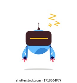 vector illustration of a deep blue sleeping robot