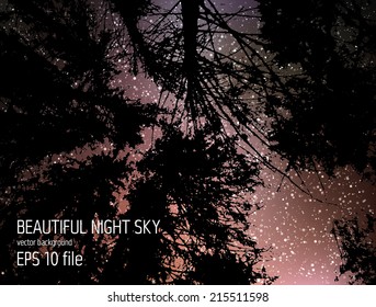 Vector illustration - deep sky night with stars and Milky Way