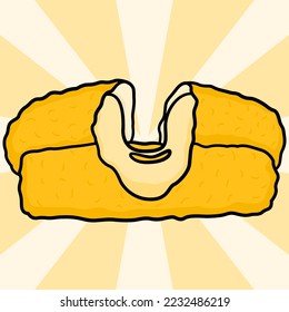 vector illustration of deep-fried breaded mozzarella cheese stick