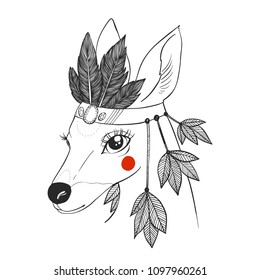 Vector illustration with deer