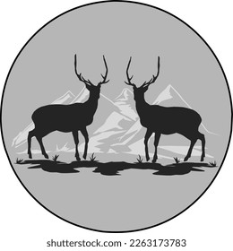 Vector illustration of the deer