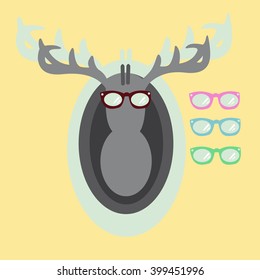Vector illustration of  deer