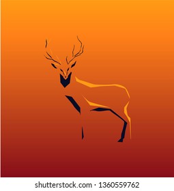 vector illustration of deer , abstract poly style