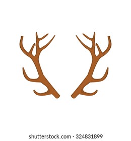 Vector illustration of deer, antler horns. Animal horn