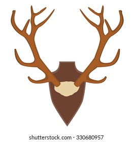 Vector illustration of deer, antler horns. Animal horn