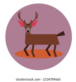 vector illustration of a deer with a brown style, can be used for pages, backgrounds