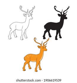 鹿 可愛い のイラスト素材 画像 ベクター画像 Shutterstock