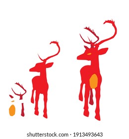 Vector illustration of deer cartoon on white background
