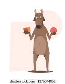 Vector illustration of deer character with geometric figures