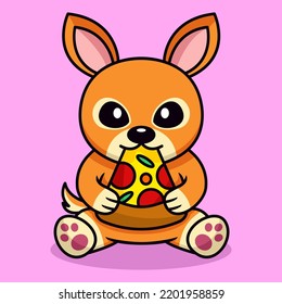Vector illustration of deer and chibi animal