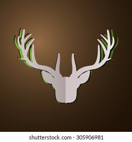 vector illustration of deer, cut paper deer, deer design, deer concept. deer logo.