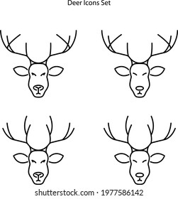 Vector illustration of a deer. Deer emblem logo. Simple Deer Logo Symbol Template. Deer logo illustration.