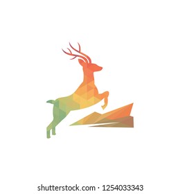 Vector illustration of Deer geometric logo