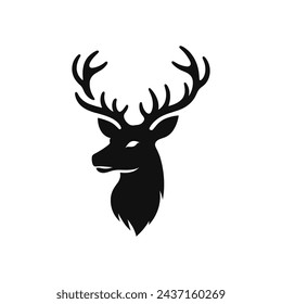 Vector Illustration of Deer Head Design Iconic Wildlife on a White Background