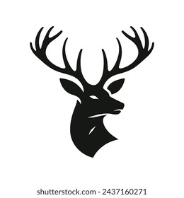 Vector Illustration of Deer Head Design Iconic Wildlife on a White Background