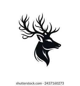 Vector Illustration of Deer Head Design Iconic Wildlife on a White Background