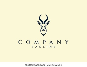 Ilustração vetorial do design do logotipo da cabeça de veado