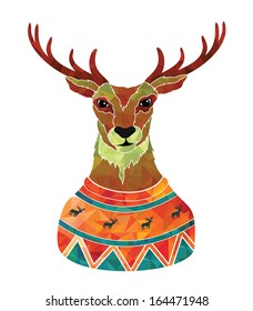 Vector Illustration of Deer Hipster