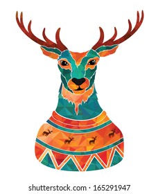 Vector Illustration of Deer Hipster