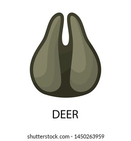 Vector illustration of deer and hoof logo. Collection of deer and trail vector icon for stock.
