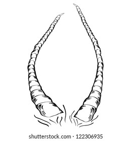 Vector illustration of deer horns silhouette. Clip Art