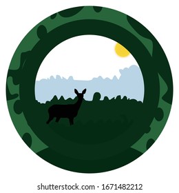 vector illustration of Deer with nature background