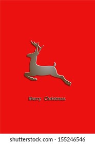 Vector illustration of a deer on a red background