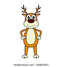 Vector illustration of the deer on a white background.