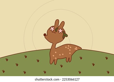 Vector illustration of deer patterns