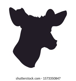 vector illustration deer portrait drawing silhouette, vector, white background