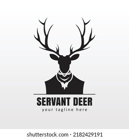 vector illustration of a deer as a servant. deer icon