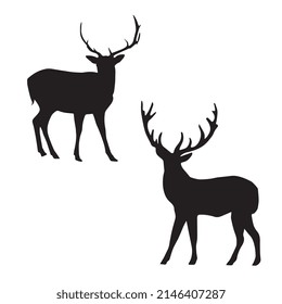 vector illustration of deer silhouette