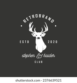 Vector illustration of deer silhouette. "Be wild and free" calligraphic or lettering poster or postcard. Chalk design
