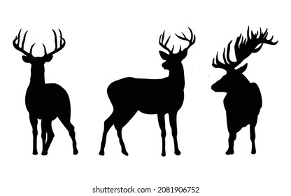 Vector illustration of deer silhouette. Good for animal silhouette or anything with animal themed.