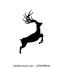 vector illustration -  deer silhouette on the white background