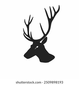 Vector illustration of deer in silhoutte