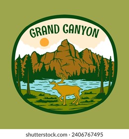 VEKTORGRAFIK IN DER GRAND CANYON NATIONAL PARK BADGE DESIGN 