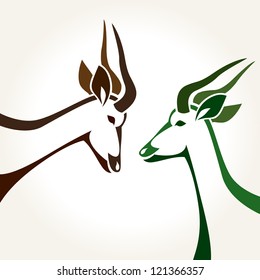 Vector illustration of deer symbol - tattoo