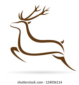 Vector illustration of deer symbol - tattoo