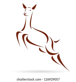 Vector illustration of deer symbol - tattoo